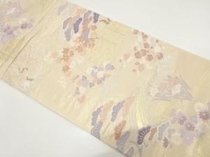 庭園風景模様織り出し　袋帯